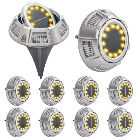 Utomhus solnedgrävda lampor snurrande gräsmattslampa gårdspark dekorationssida glans(8 artiklar,gul mer färg)