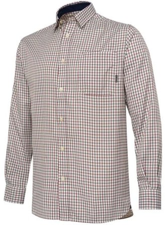 Beretta M's Ellis LS Shirt Ivory/Green Check