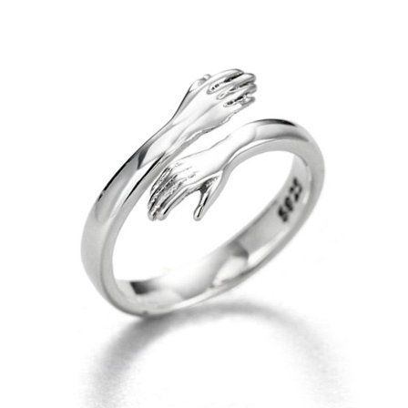925 Sterling Silver Open Ring, Unik Kramdesign Justerbar Fashion Smycken För Förslag, Polering Finger(A1,Silver)