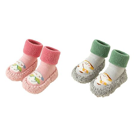 2 par Baby Walking Sko og Sokker Baby Anti-Slip Sokker