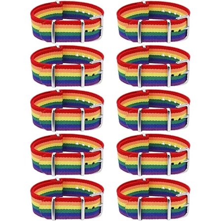 10 kpl Pride-ranneke, Pride-juhlat, Sateenkaari-ranneke, Säädettävä ystävyysranneke, Pride-kuukauden lisätarvikkeet