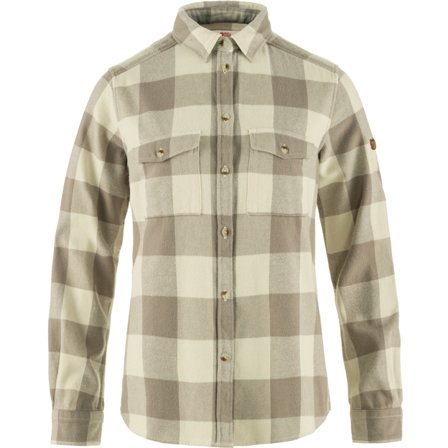 Fjällräven Women's Övik Heavy Flanellhemd in Fog/Chalk White/Weiß, Bio-Baumwolle | Size: Small