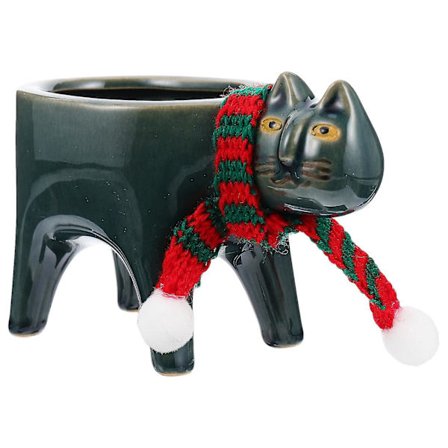 Söt tecknad blomkruka katt planterare keramik planteringsbehållare dekoration