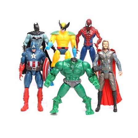 6 st/lot Avengers 2 Hulk Spider-man Iron Man Figur Leksak Kapten