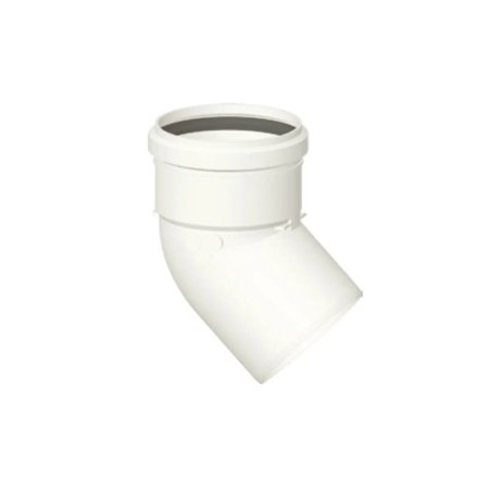 Curva 45° scarico fumi caldaia a condensazione diam. 100 mm. m/f in pp