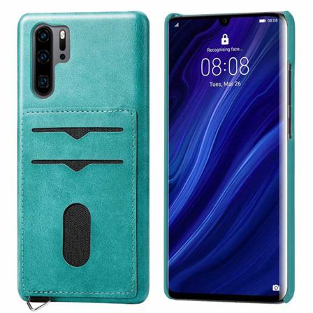 Skal Med Kortfack - Huawei P30 Pro Blågrön Blågrön
