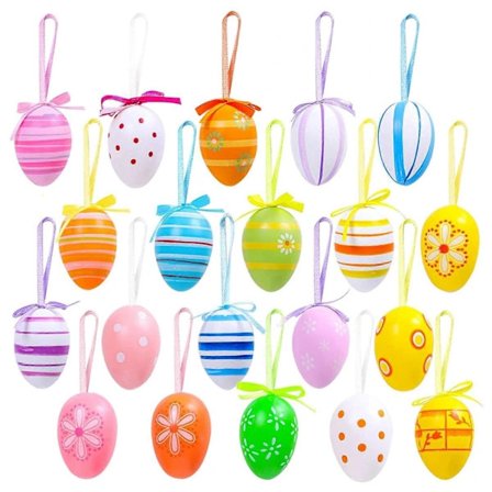 /EA/Påske DIY Farverige Malede Æggevedhæng 12 stk Simulation Æg Hængende Ornamenter