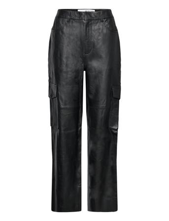 Slfkaisa Hw Leather Pant Bottoms Trousers Leather Leggings-Housut Black Selected Femme