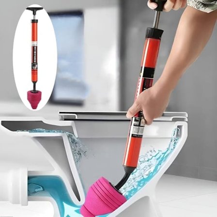 Højtryks Toilet Plunger – Pneumatisk Afløbsrenser til Toilet, Vask og Rør, 66x10 cm