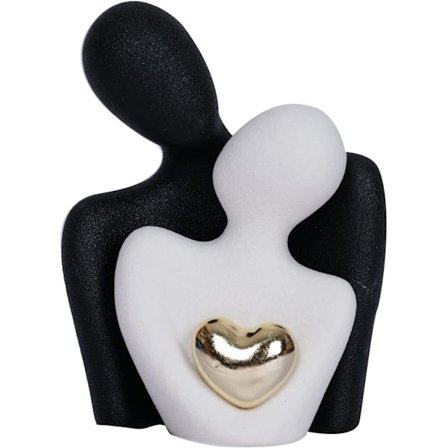 Sort og hvid Mini Par Statue Keramik Par Kærlighedsskulpturer Hjemmedekoration Omfavnende Par Kærlighedsfigur til Stuehylde Kontorhylder Romant