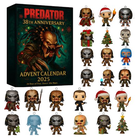 Julekalender, ankomst Predator Hogwarts School populær IP Jule akryl juletrepynt dekorasjon, julekalender Hot-Blooded Warrior Blind Box