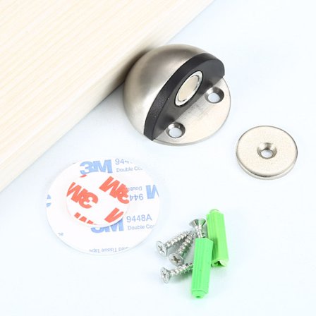 Magnetiska dörrstoppar 1 st rostfritt stål självhäftande magnetisk dörrstopp med gummibumpar tunga dörrstoppar