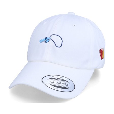 Forza - Bianco unconstructed Cappellino - Referee Whistle Football Cards White Dad Cap @ Hatstore
