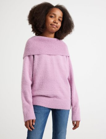 Lindex Sweater Knitted Featheryarn Wi - Purple - 128
