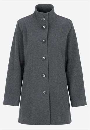 Cellbes of Sweden - Kåpe med høy krage i gråmelert for damer i størrelse 38/40