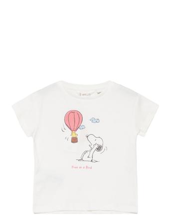 Snoopy Printed T-Shirt T-shirts Short-sleeved Hvit Mango*Betinget Tilbud