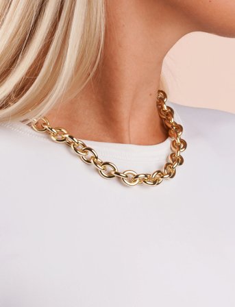 SNÖ of Sweden Kaamos Big Chain Neck 45 Plain G - 45 Cm - Gold - 45 CM