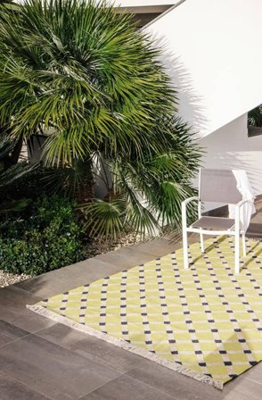 Vaskbart Innendørs-/Utendørstepper Krissy Gul Lite