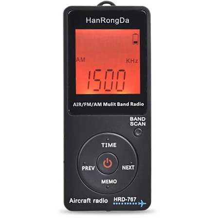 Radio Flygplansband Mottagare Fm/am/air Radio Världsband Med LCD-Display Låsknapp Fickradio