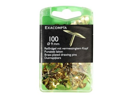 EXACOMPTA Häftstift mässing 100/fp - Lyreco - Kontorsmaterial - Häftstift och kartnålar - Kartnålar