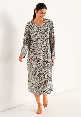 Cellbes of Sweden - Mönstrat, långt nattlinne - beige / leopard - för damer - 38/40