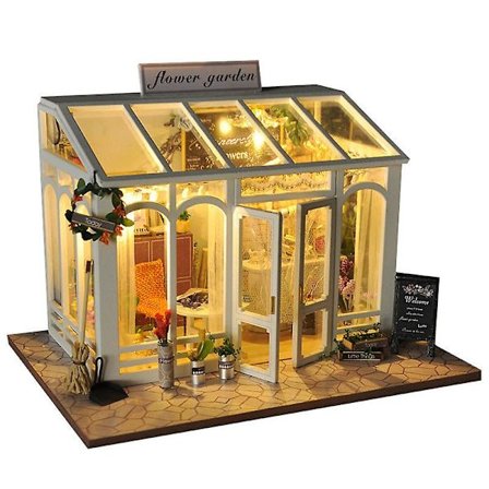 Tyttöjen joululahjat diy nukketalo käsintehty malli varastotalo opetuslelut(Td26 auringonpaiste)