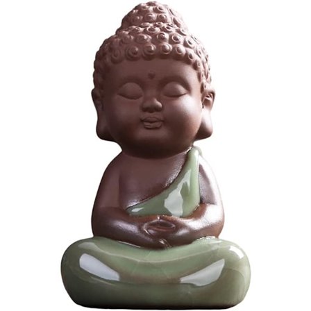 1 st (STIL-B) Keramisk Liten Söt Baby Buddha Staty Munk Figur C
