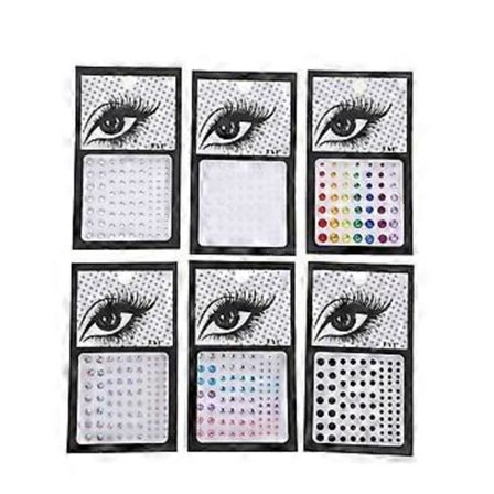 6 Arkkia Kasvotarroja Kiiltäviä Akryylisia Vartalotarroja Kasvojalokivi Tarroja