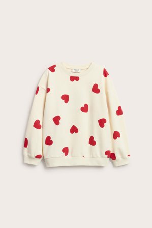 Kappahl | Bluza w serduszka Offwhite 110/116 | Offwhite