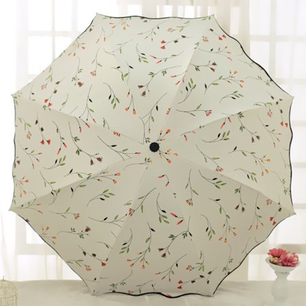 Aurinkovarjo UV-varjo pieni kevyt kolmiosainen aurinkovarjo naisille