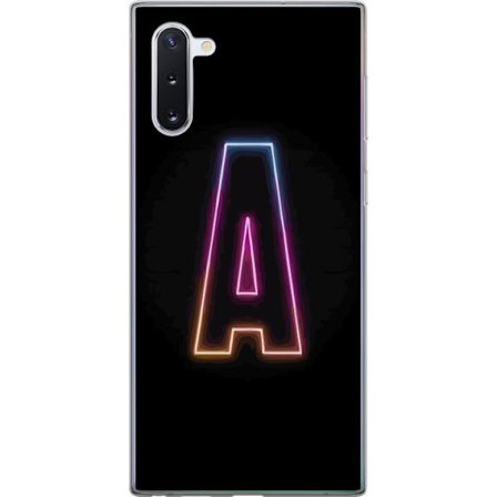 Yhteensopiva Puhelinkuori Samsung Samsung Galaxy Note10 Minimalistinen neonkirjain A sateenkaarenvärisessä valossa mustaa taustaa vasten modernissa