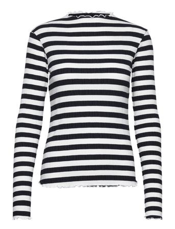 Candacekb Big Stripe Ls T-shirts & Tops Long-sleeved Svart Karen By Simonsen*Betinget Tilbud