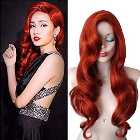 Jessica Rabbit Ariel Parykker Daglig Brug Hår Kobber Rød Cosplay Paryk