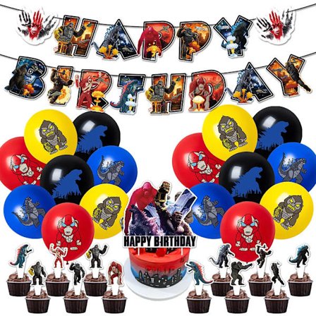 Nopea toimitus Godzilla-War King Kong 2 Rise of Empire Godzilla Rakkon syntymäpäiväjuhlien koristelu