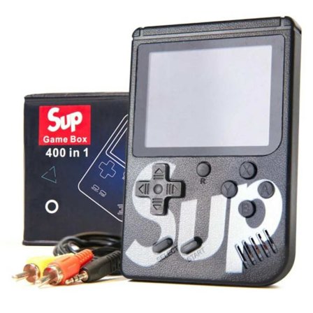 3" Mini Retro Handhållen Spelkonsol 400-i-1 32-Bit Svart svart