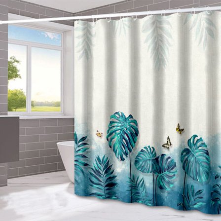Sommerfuglblader Vanntett Dusjforheng, Maskinvaskbar, Hurtigtørkende, 180x180cm for Badekar eller Bad