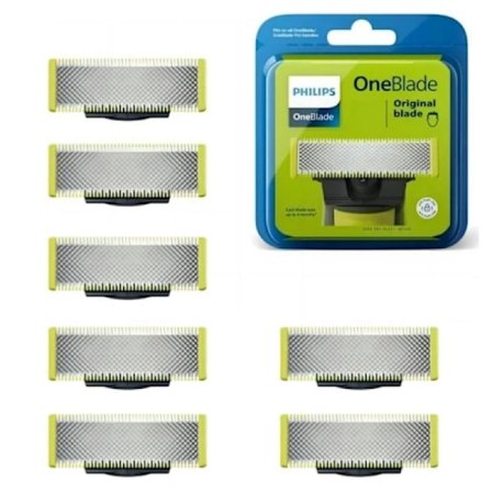 Højkvalitets nyt Philips rustfrit stål udskiftningsblad kompatibelt med elektriske barbermaskiner (Model QP250/50) + 6-pak 6-pak