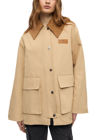 GANNI Heavy Twill Midi Jacket Jackor Dam Beige L/XL