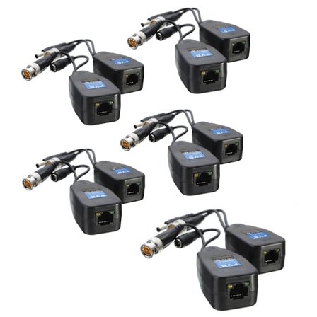 5 Par CCTV Coax BNC Video Power Balun Transceiver til Cat5e 6 RJ45 Stik Coaxial/analog HD Twi