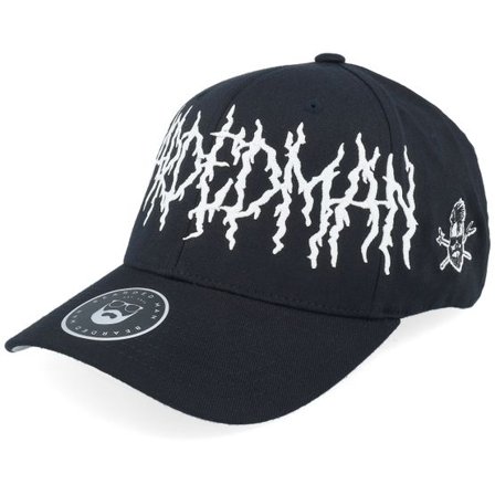 Bearded Man - Svart flexfit Keps - Big Death Metal Logo Wooly Combed Black Flexfit @ Hatstore