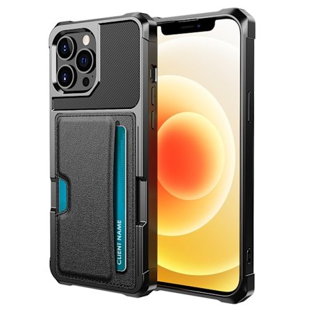 iPhone 12 Pro Max - Tunt Fodral med Kortfack & Trådlös Laddning