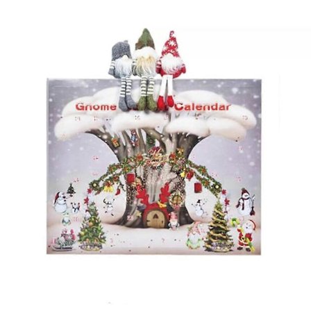 Julegnom Adventkalender 2024, 24 Dages Julekalender Gnomen Plyslegetøj