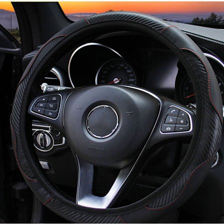 Svart rattöverdrag i kolfiber utan inre