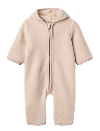 Wheat Wool Fleece Suit Ata - Pink - 80