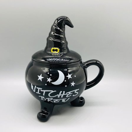 Bryggkaffemugg, Halloween-kaffemugg, Halloween-häxmuggar, Nyhetskeramikmugg med lock