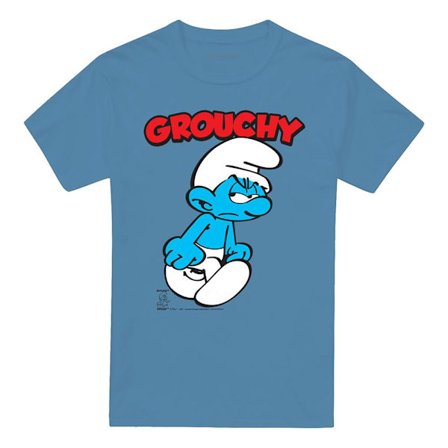 Smurfarna Unisex Vuxen Grinig T-Shirt L Carolina Blå