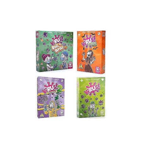 Game Factory Virus brætspil, Virus! Roll & Write udvidelse, Virus Halloween kortspil, Virus 2 Evolution familiespil