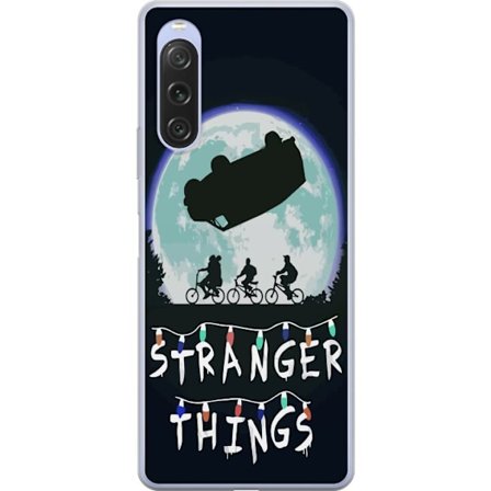 Kompatibelt Mobilskal till Sony Sony Xperia 10 V Stranger Things poster med cyklande barn och svävande bil mot fullmåne ikonisk scen inspirerad av s