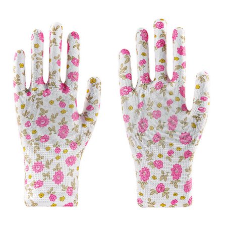 12 Par Hagehansker, Pustende Blomsterbelagte Arbeidshansker for Kvinner, Hagehansker for Kvinner