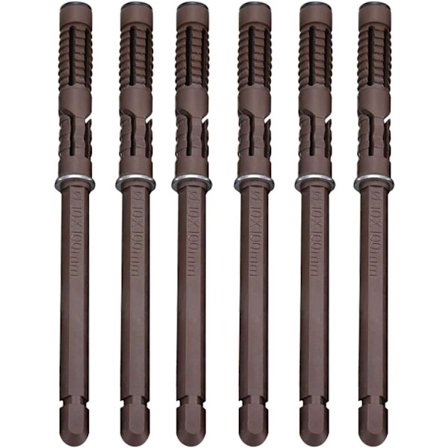 [6 stk.] Ø10x100 mm Skjult Flydende Hyldebeslag Væghængt Hyldebeslag - Robust Usynligt Beslag Hidd